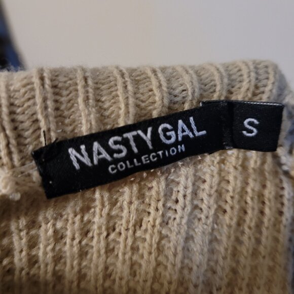 Nasty Gal Tan Basic Sweater SZ S - Picture 3 of 3